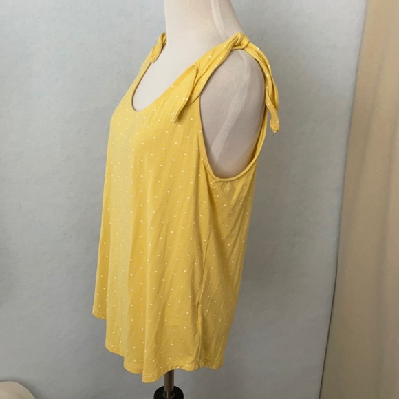Peace & Pearls Polka Dot Faux Tie Shoulder Tank - Picture 8 of 9